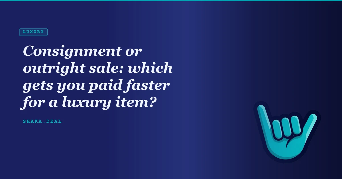 Consignment or outright sale: which gets you paid faster for a luxury item?