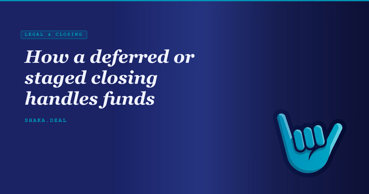 How a deferred or staged closing handles funds
