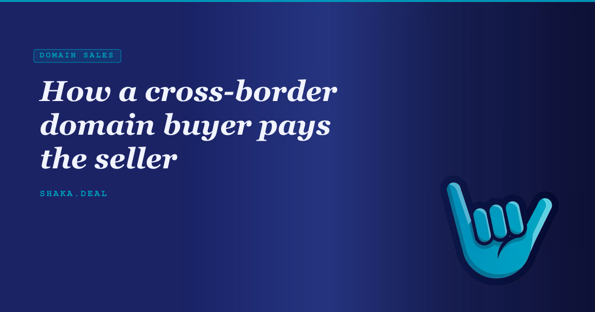 How a cross-border domain buyer pays the seller
