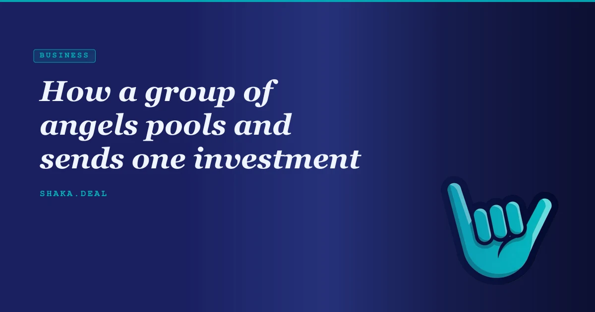 How a group of angels pools and sends one investment