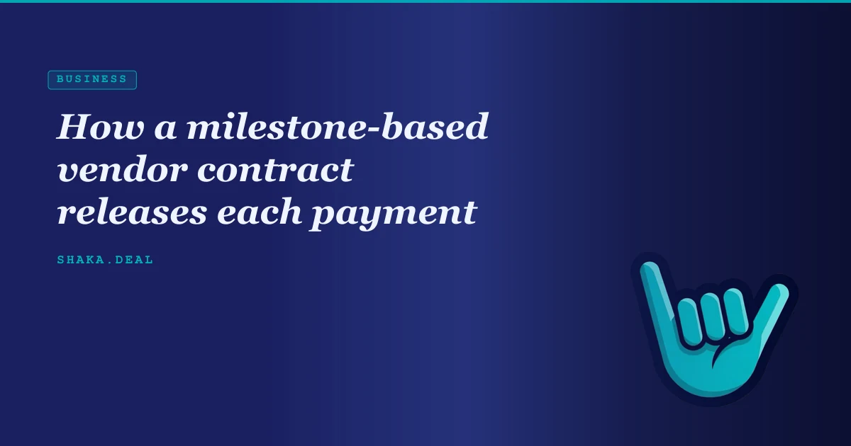 How a milestone-based vendor contract releases each payment