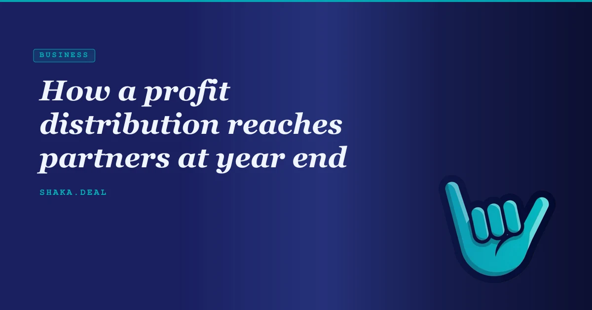 How a profit distribution reaches partners at year end