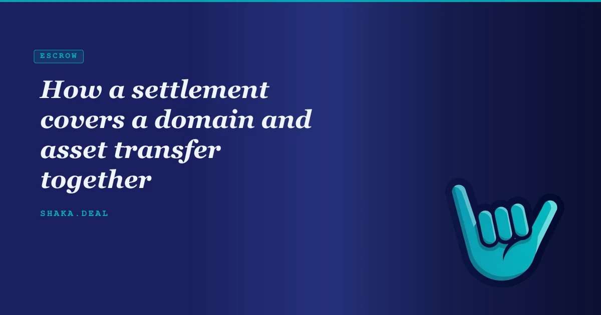 How a settlement covers a domain and asset transfer together