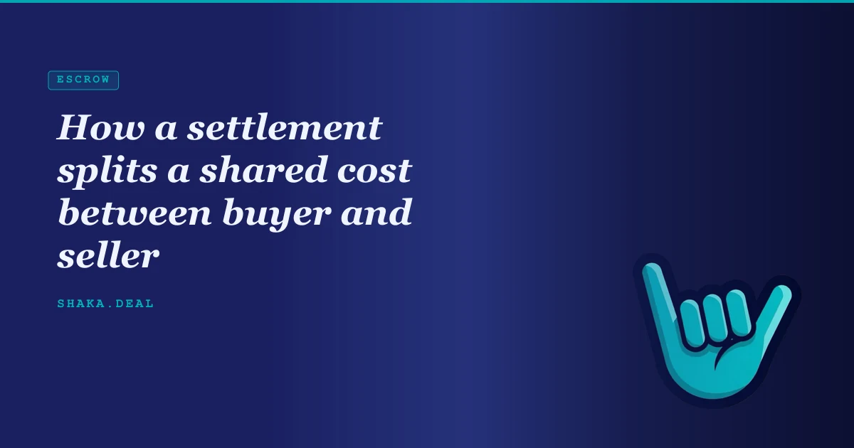 How a settlement splits a shared cost between buyer and seller