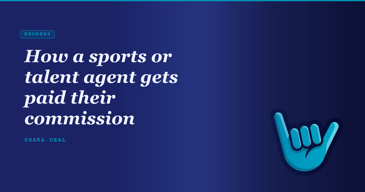How a sports or talent agent gets paid their commission