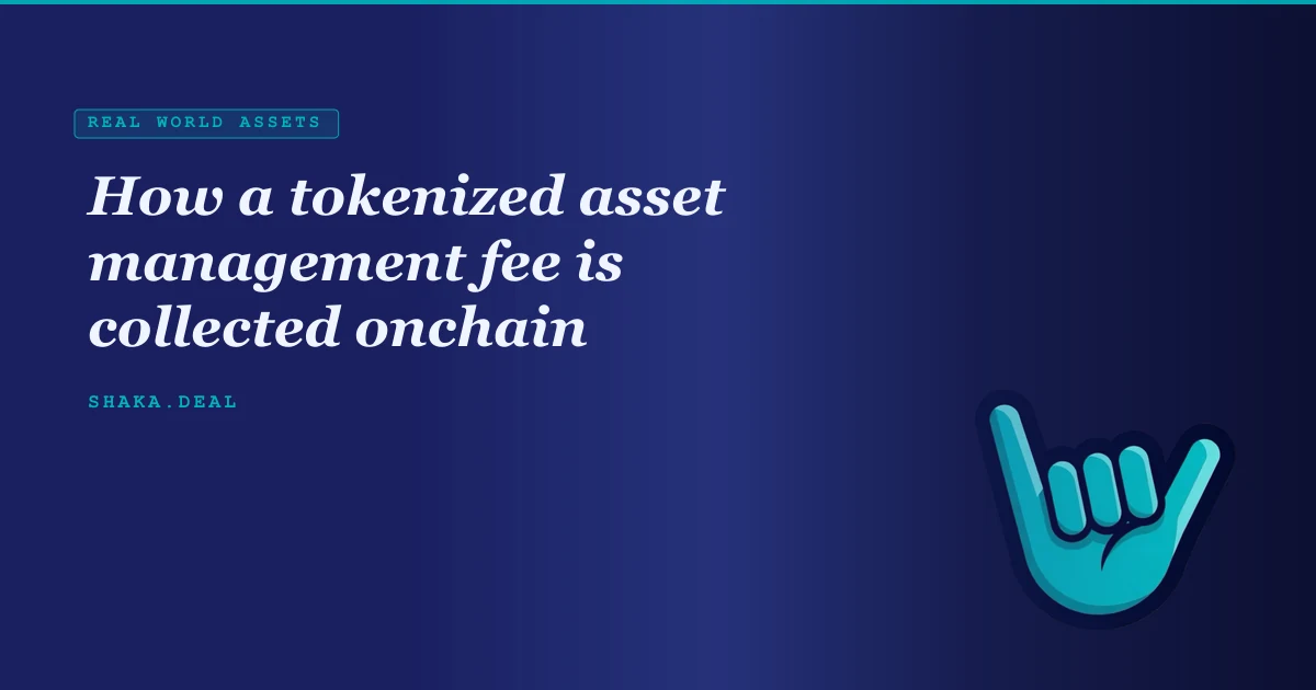 How a tokenized asset management fee is collected onchain
