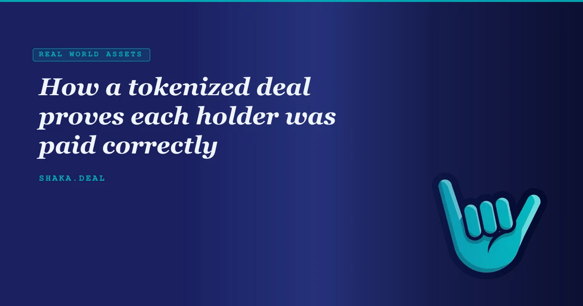 How a tokenized deal proves each holder was paid correctly