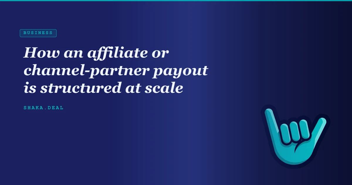 How an affiliate or channel-partner payout is structured at scale