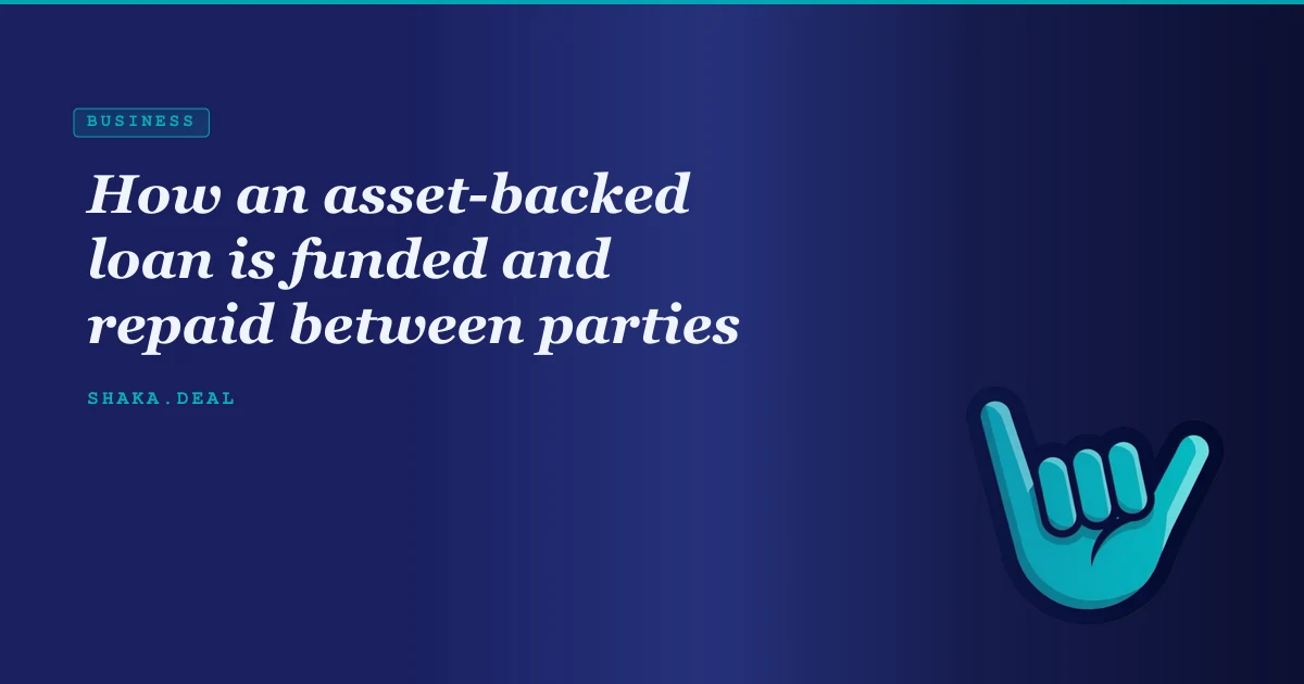 How an asset-backed loan is funded and repaid between parties