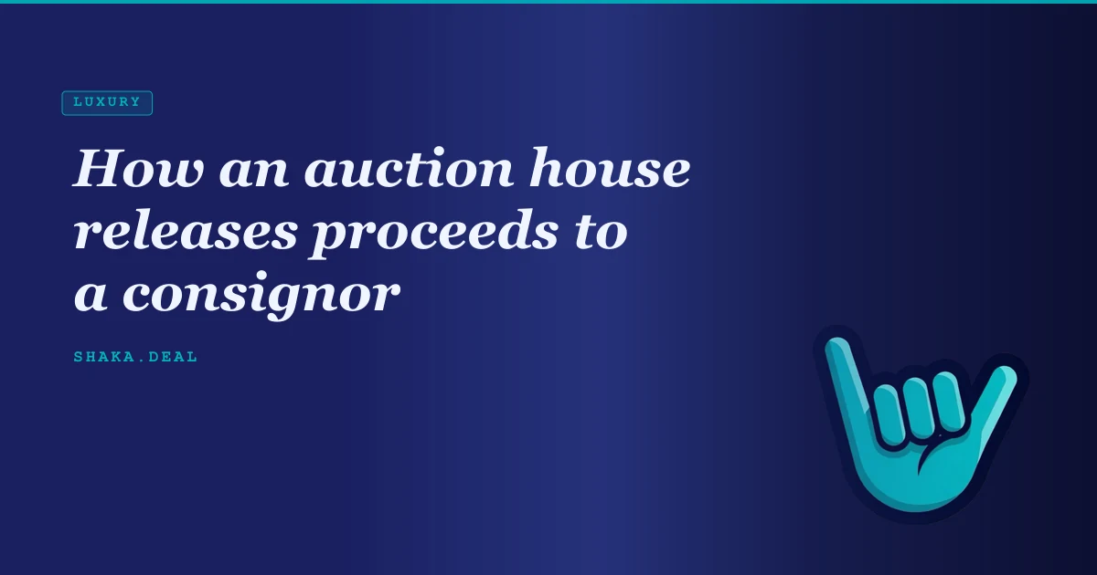 How an auction house releases proceeds to a consignor