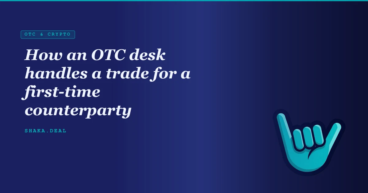 How an OTC desk handles a trade for a first-time counterparty