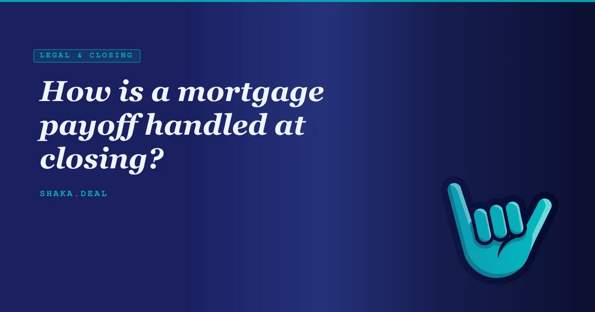 How is a mortgage payoff handled at closing?