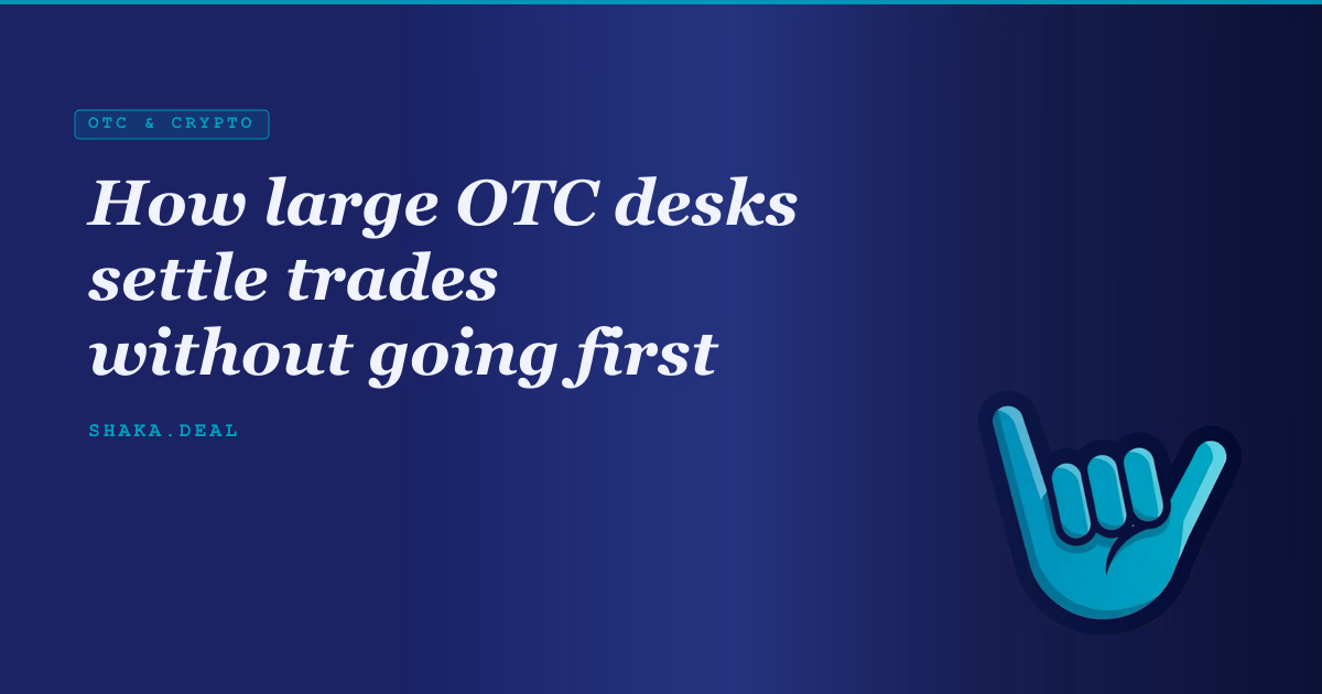 How large OTC desks settle trades without going first
