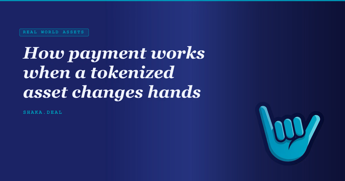 How payment works when a tokenized asset changes hands