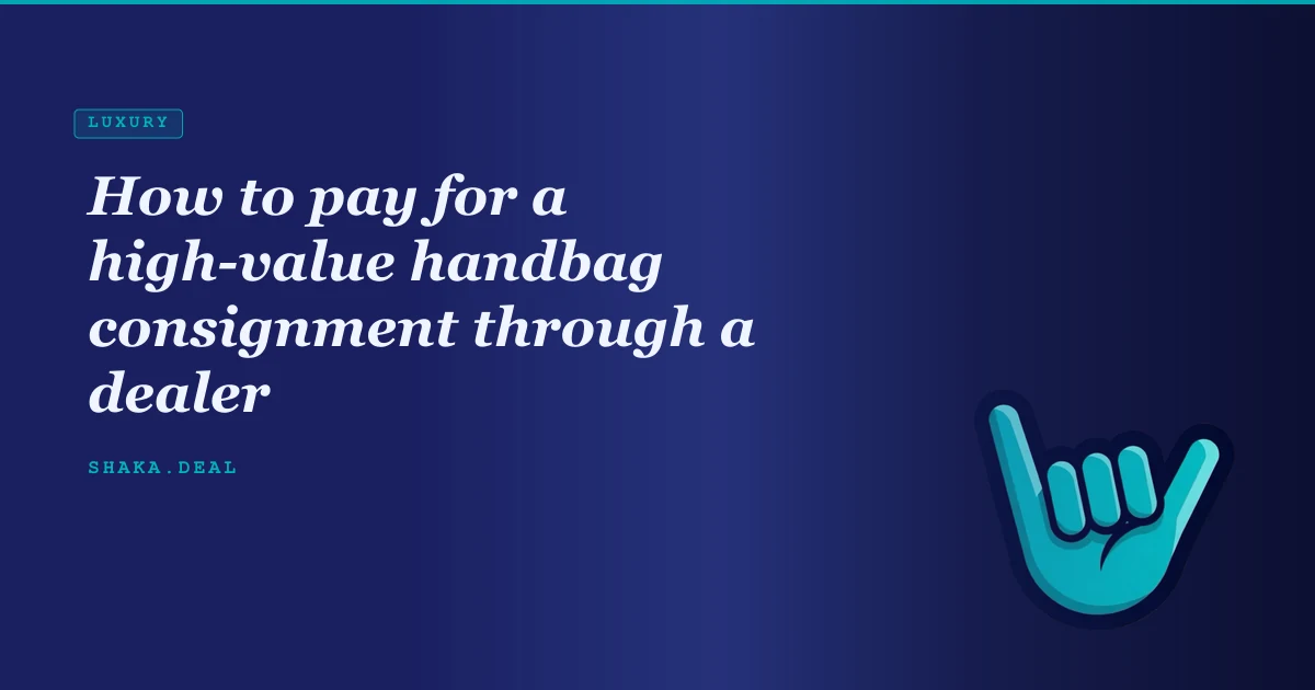 How to pay for a high-value handbag consignment through a dealer