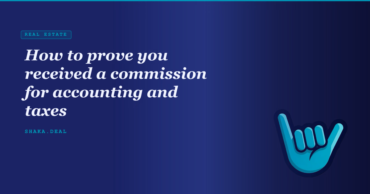 How to prove you received a commission for accounting and taxes