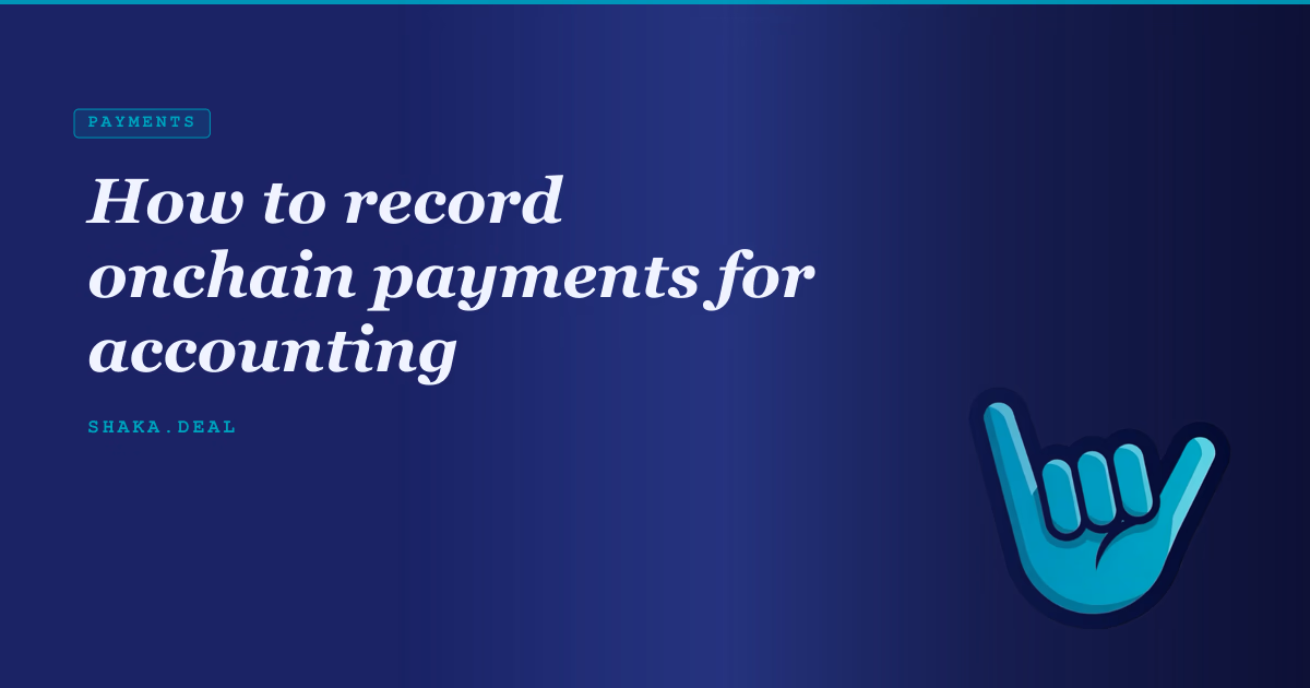 How to record onchain payments for accounting