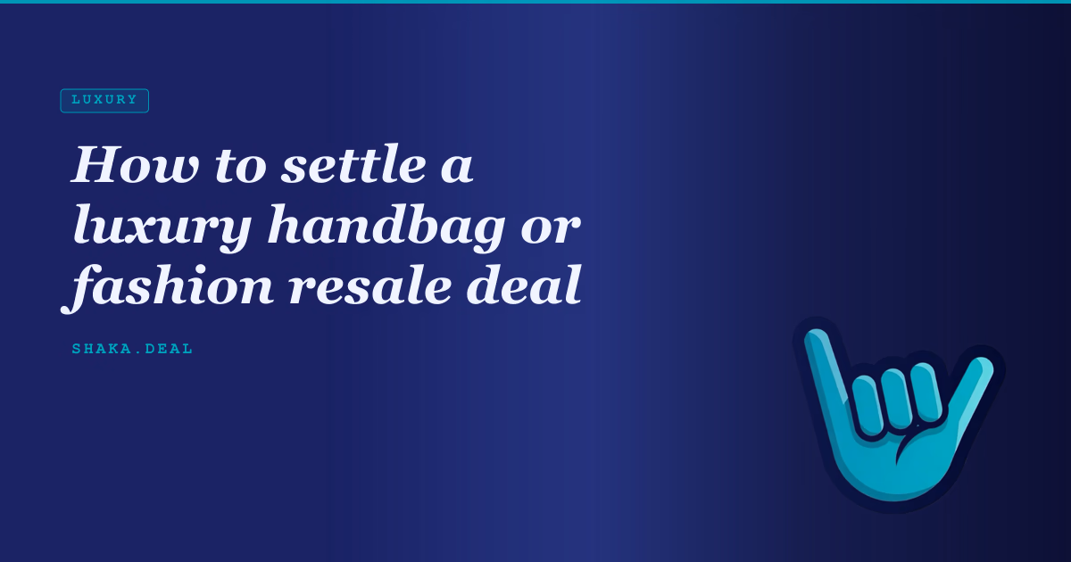 How to settle a luxury handbag or fashion resale deal