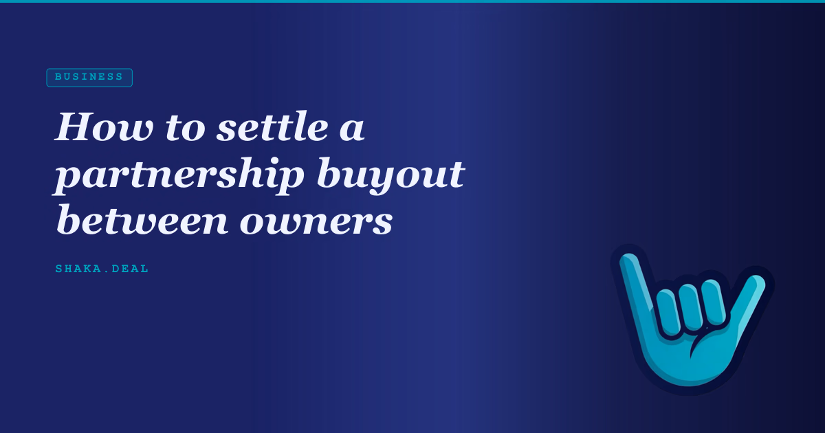 How to settle a partnership buyout between owners