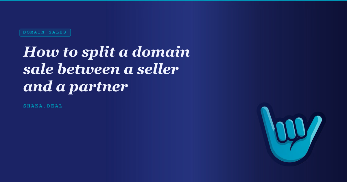 How to split a domain sale between a seller and a partner