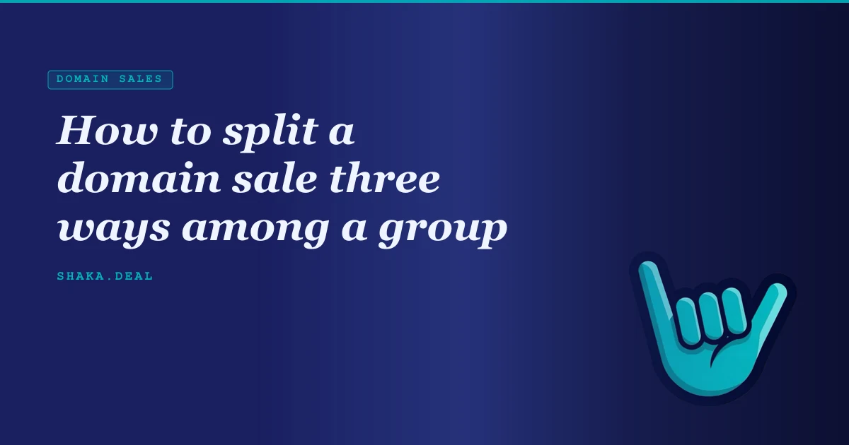 How to split a domain sale three ways among a group