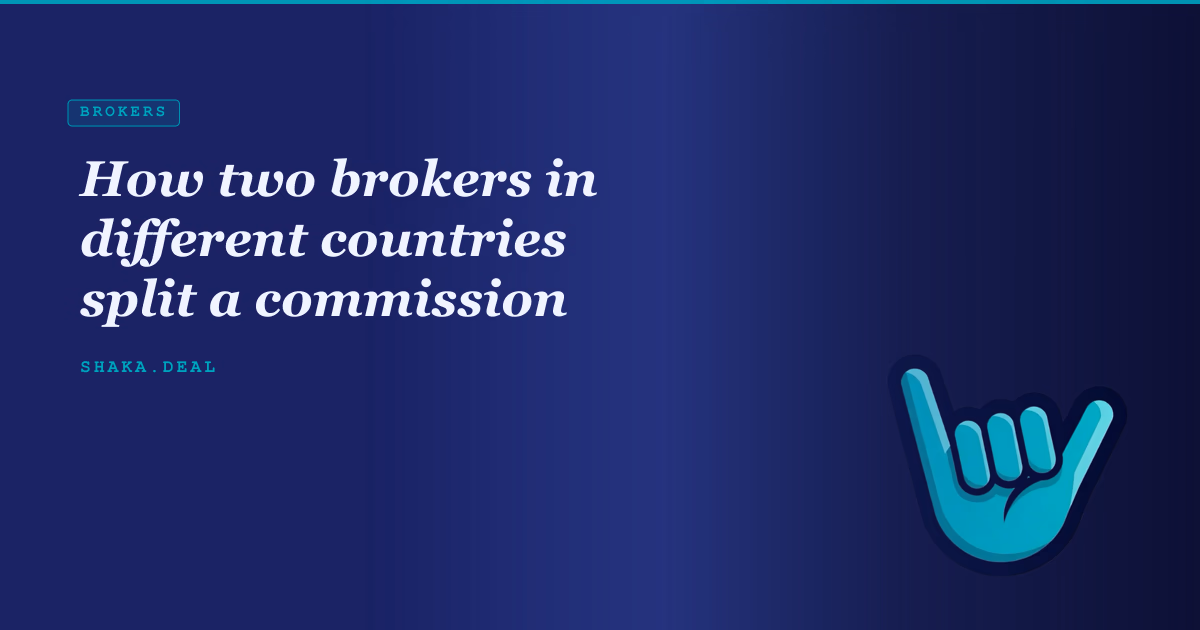 How two brokers in different countries split a commission