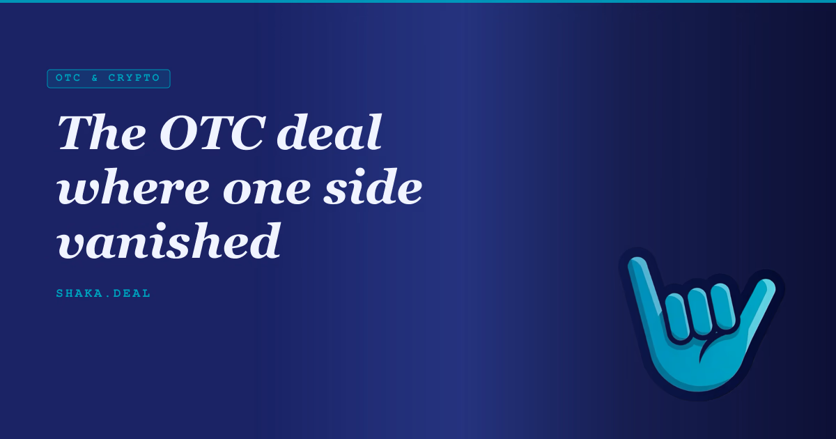 The OTC deal where one side vanished