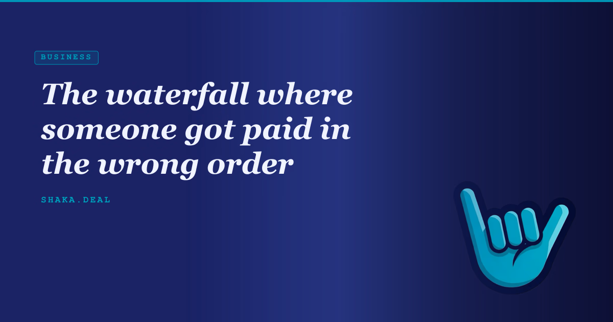 The waterfall where someone got paid in the wrong order