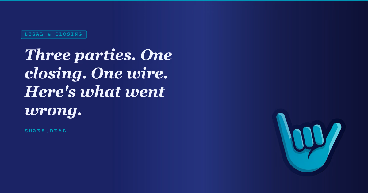 Three parties. One closing. One wire. Here's what went wrong.