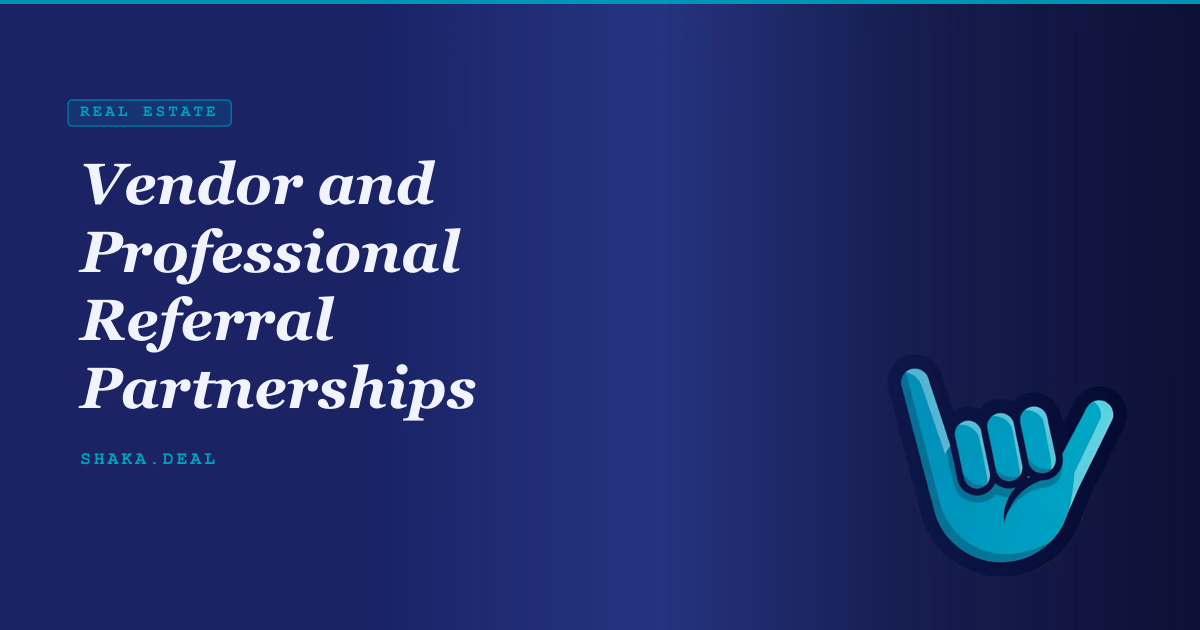 Vendor and Professional Referral Partnerships