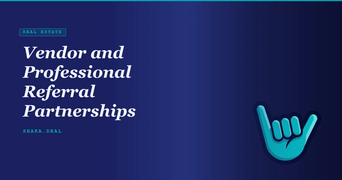 Vendor and Professional Referral Partnerships