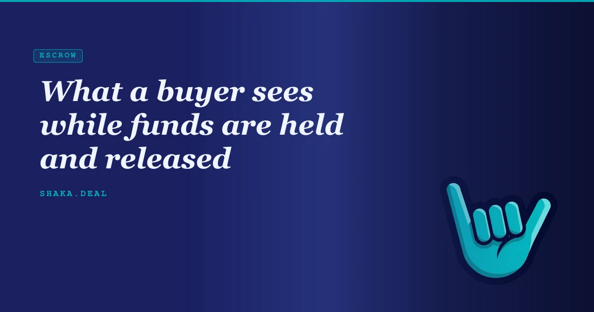 What a buyer sees while funds are held and released