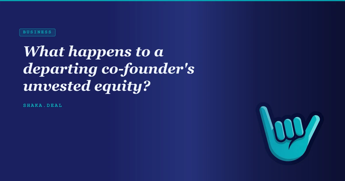 What happens to a departing co-founder's unvested equity?