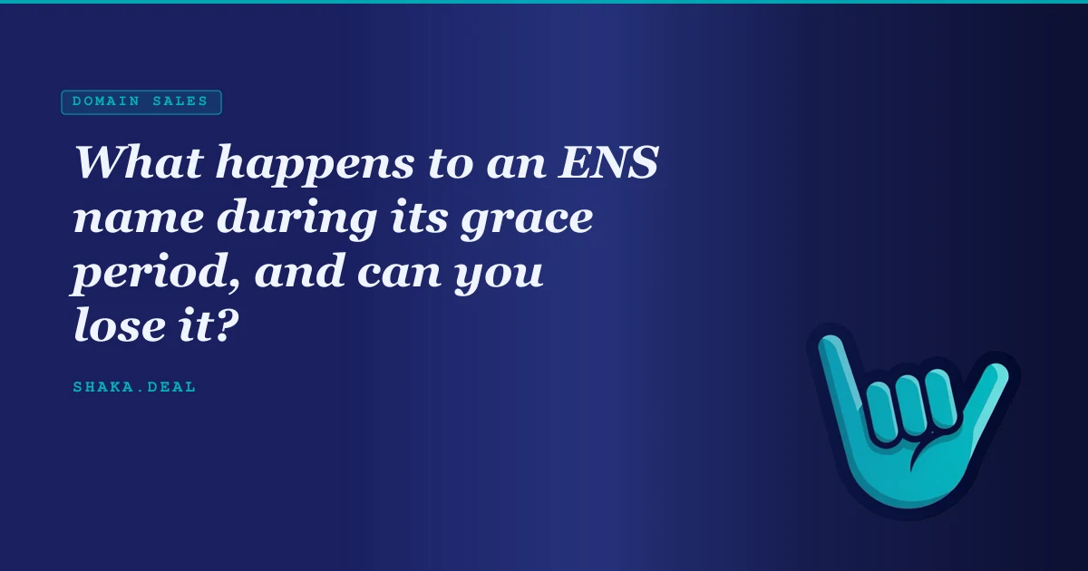 What happens to an ENS name during its grace period, and can you lose it?