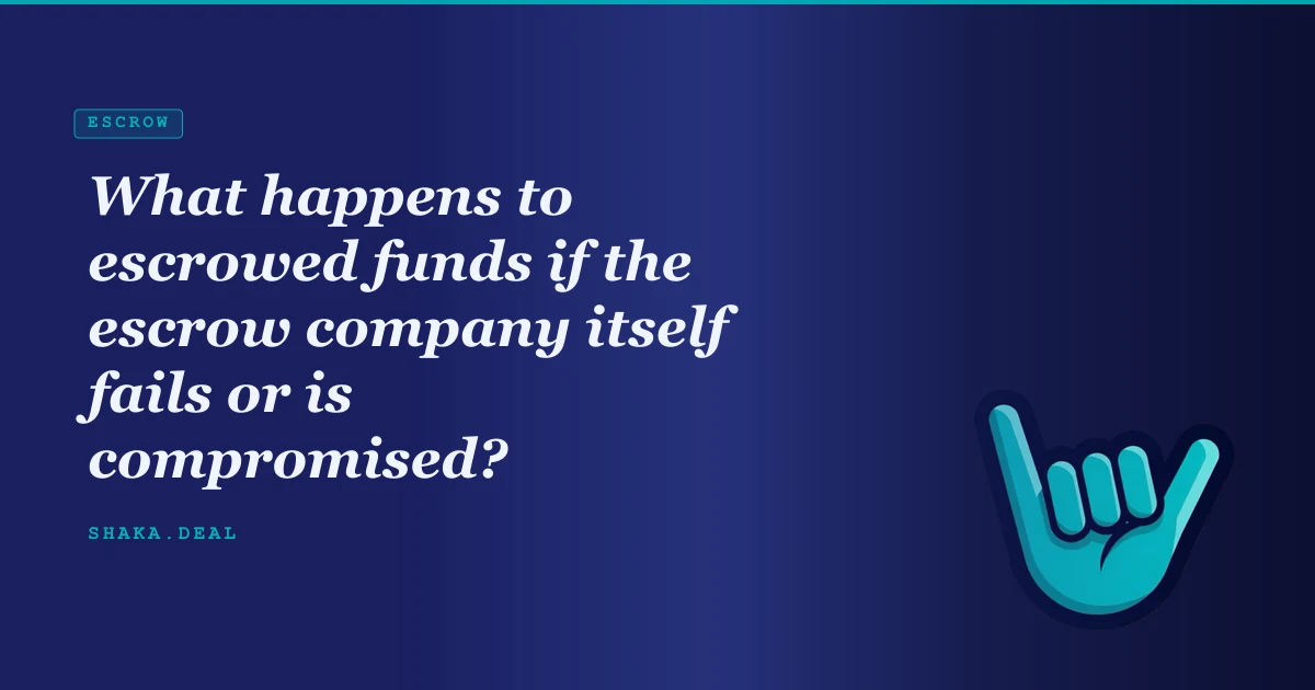 What happens to escrowed funds if the escrow company itself fails or is compromised?