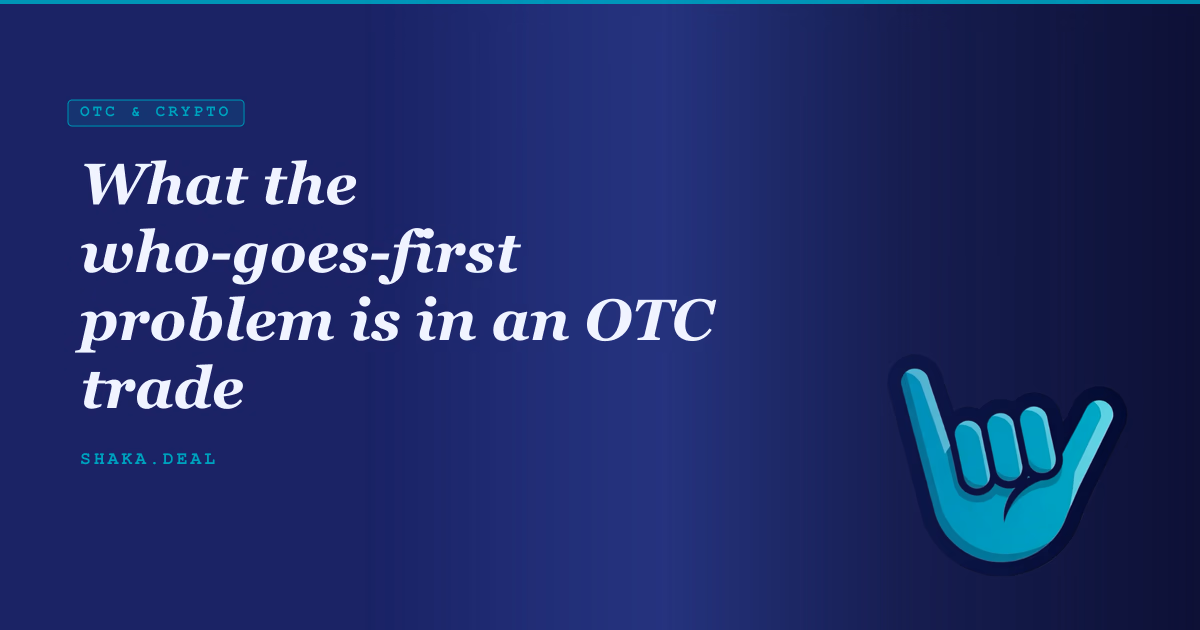 What the who-goes-first problem is in an OTC trade