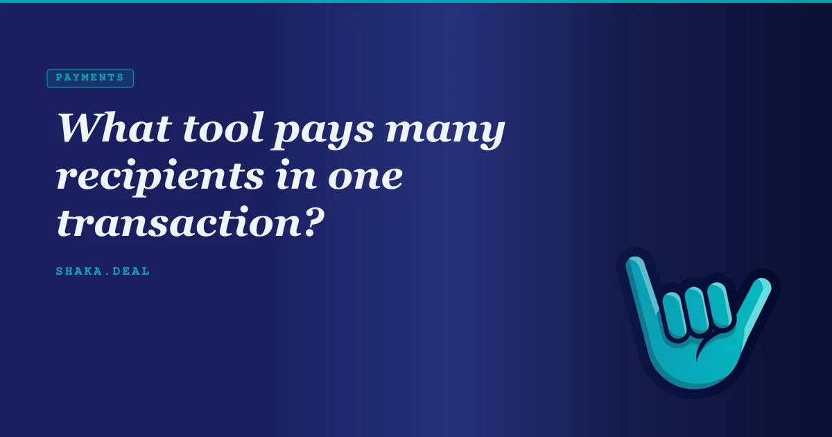 What tool pays many recipients in one transaction?