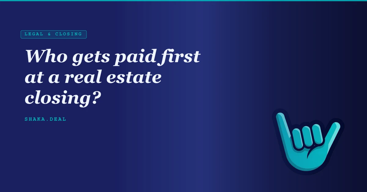 Who gets paid first at a real estate closing?