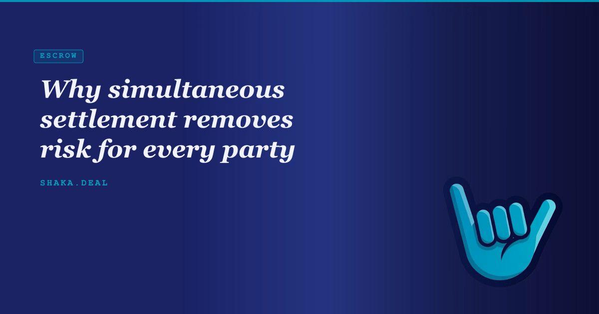 Why simultaneous settlement removes risk for every party