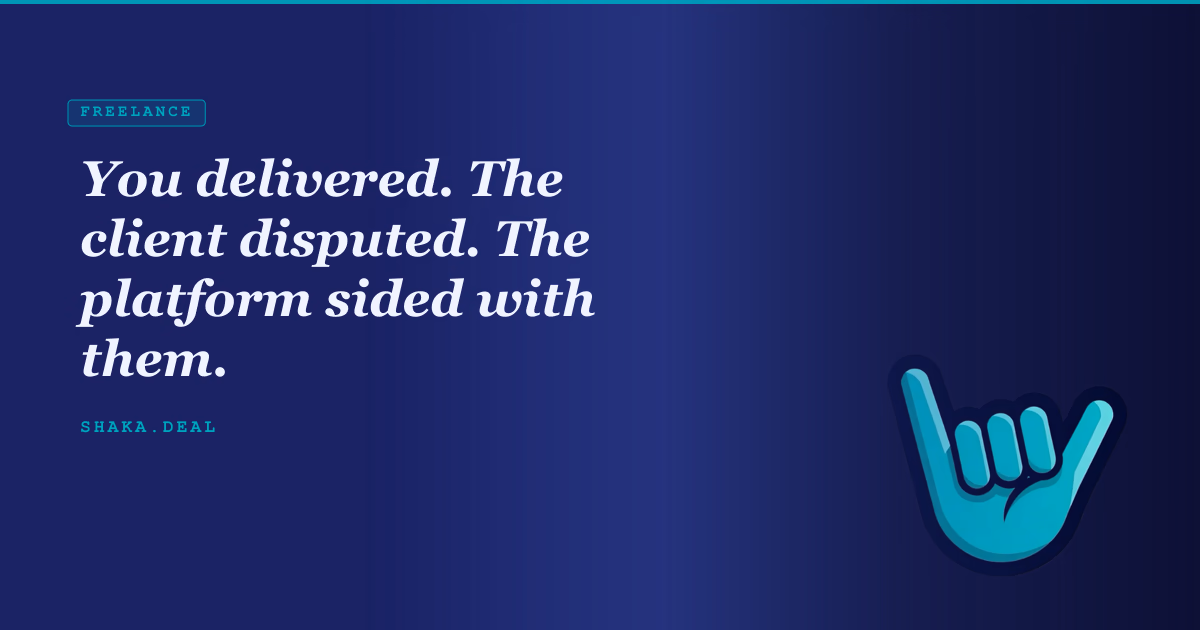 You delivered. The client disputed. The platform sided with them.